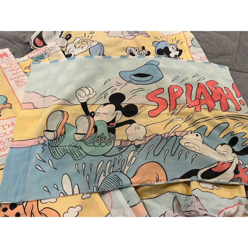 Vintage Disney Mickey Mouse Gold Mine Western Adventure‎ sheets set twin